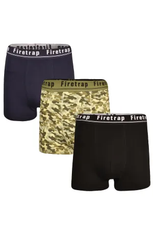 3 Pack Fire Trap Mens Austin Soft Cotton Boxers