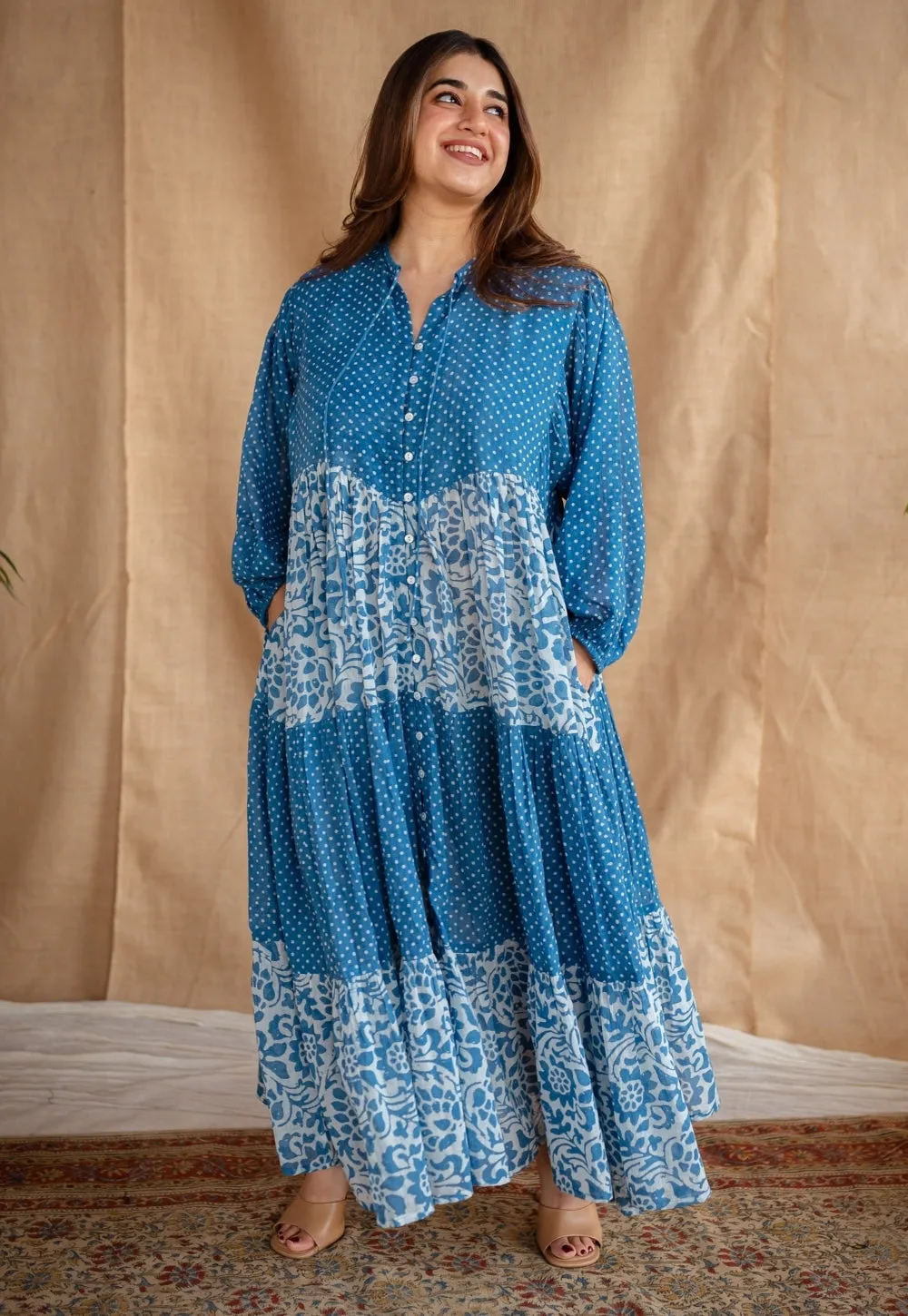 Arina Batik Natural Dyed MulMul Cotton Dress