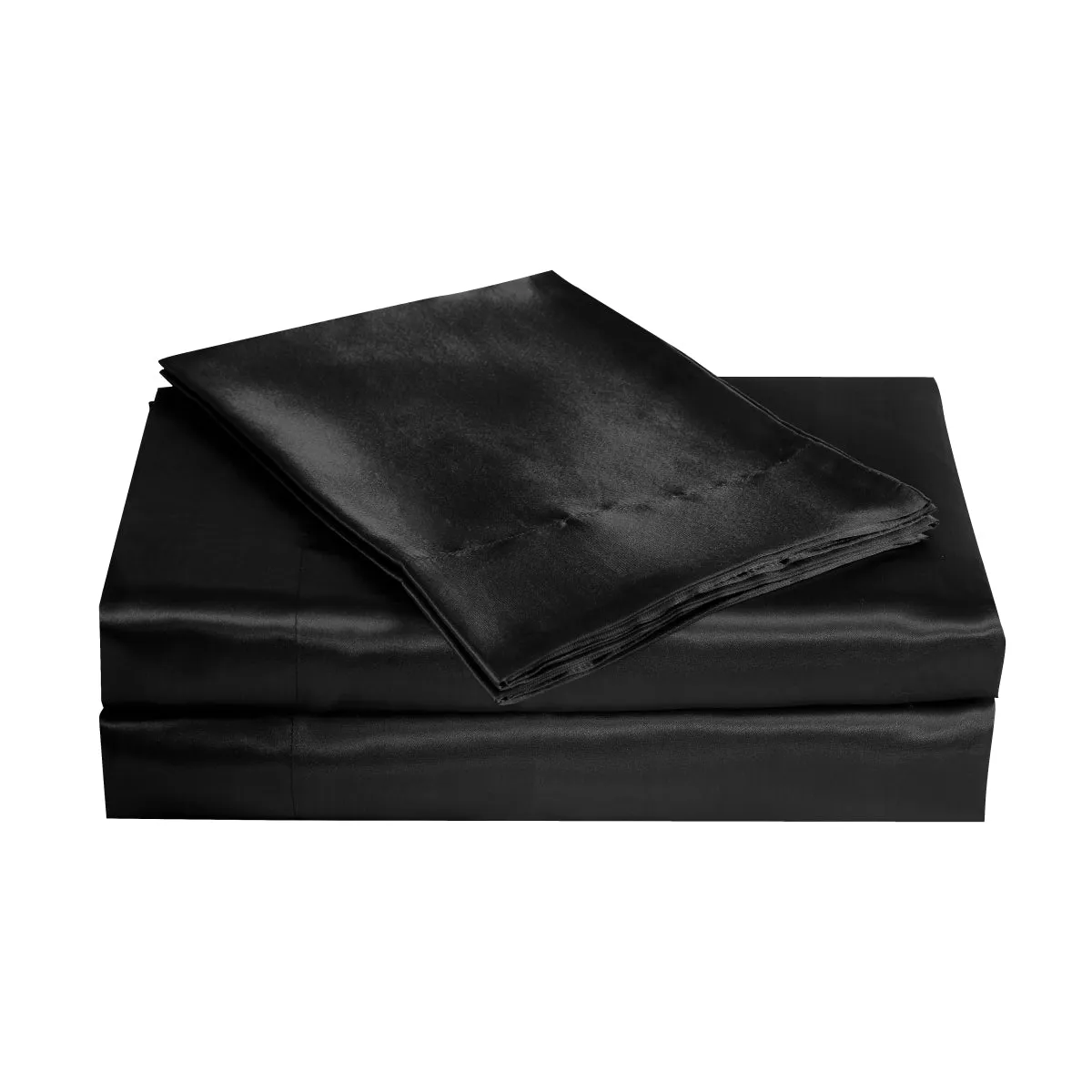 Bella & Whistles Satin Charmeuse Sheet Set Black - King