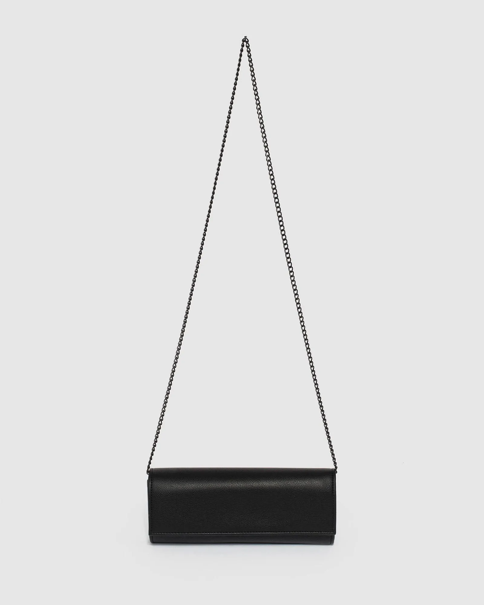 Black Nolene Fold Over Clutch Bag