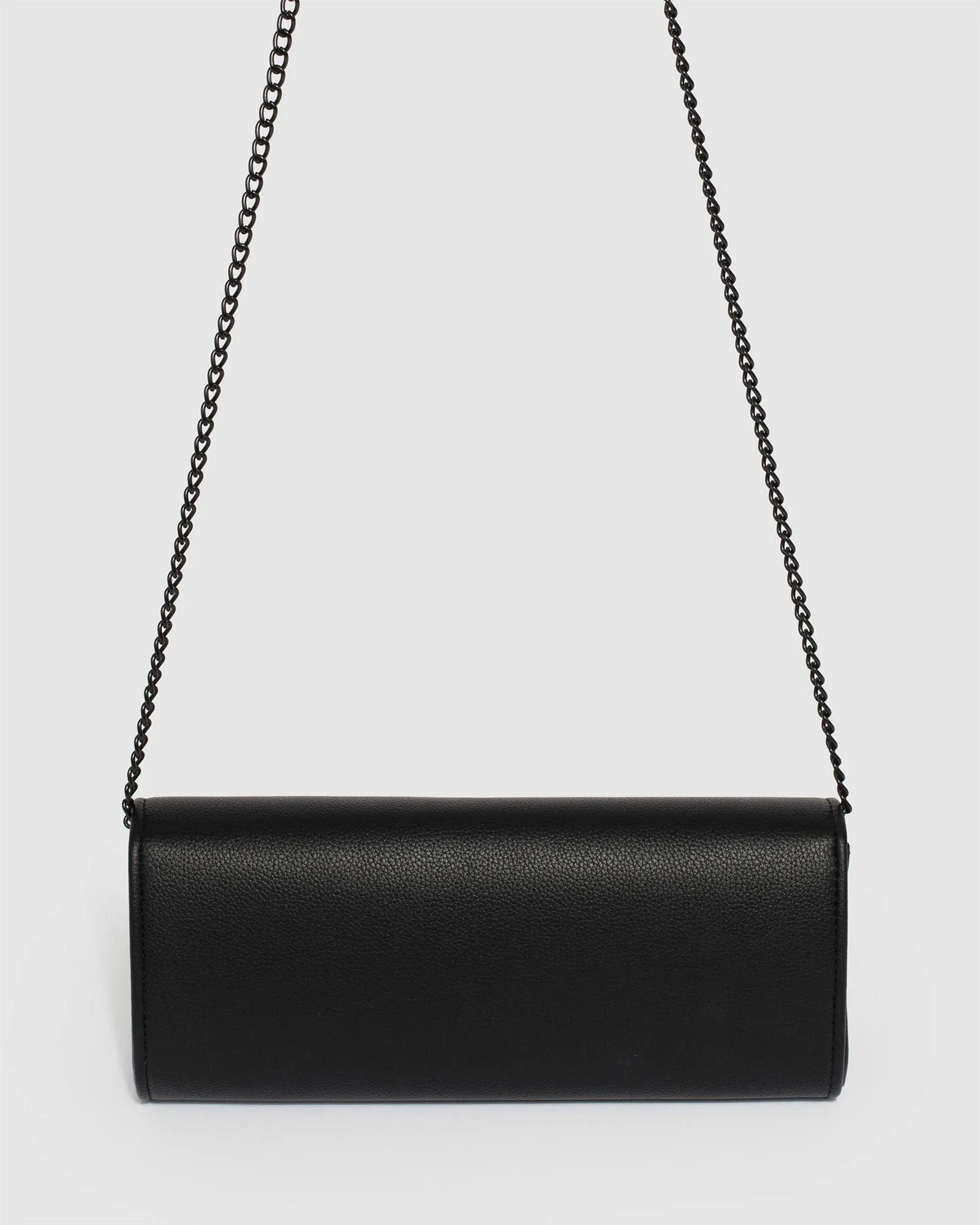 Black Nolene Fold Over Clutch Bag