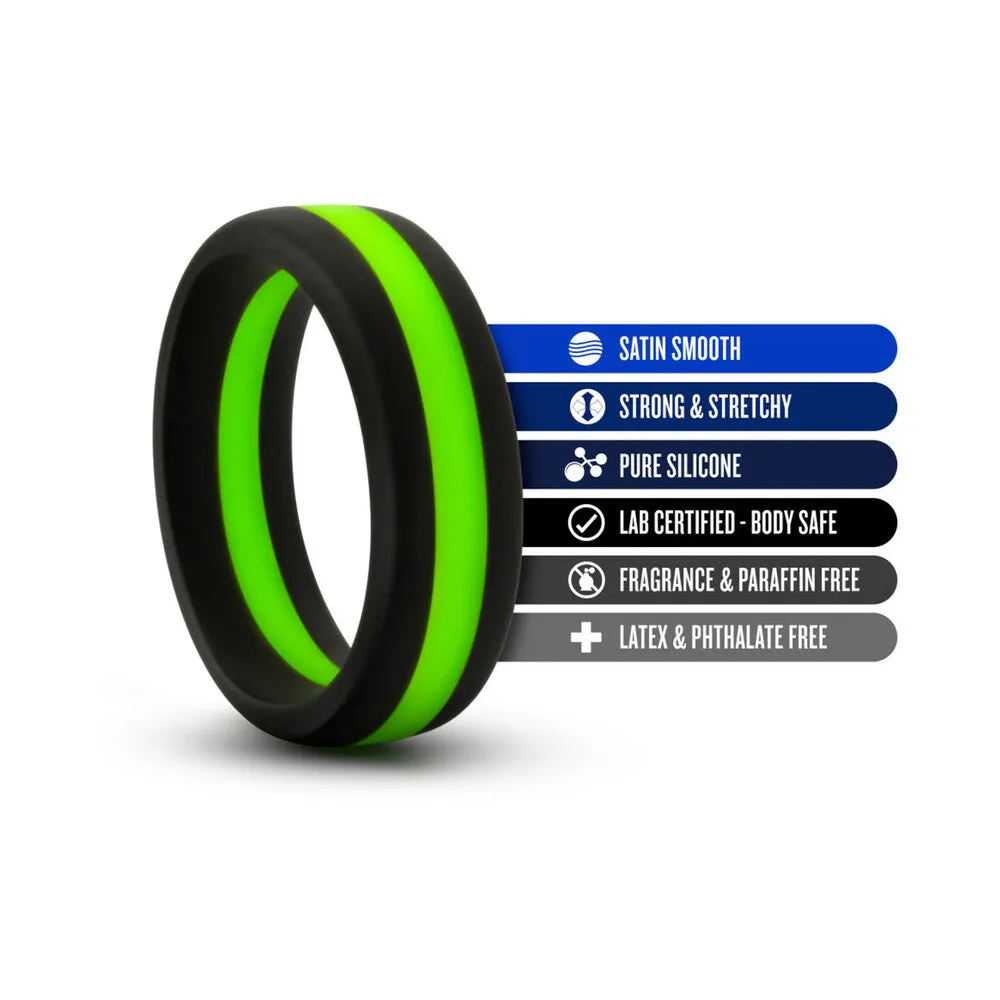 Blush Performance Silicone Go Pro Cock Ring - Black/Green