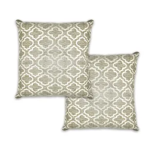 Bohemia Silver Jacquard Chenille Cushion (43cm x 43cm)