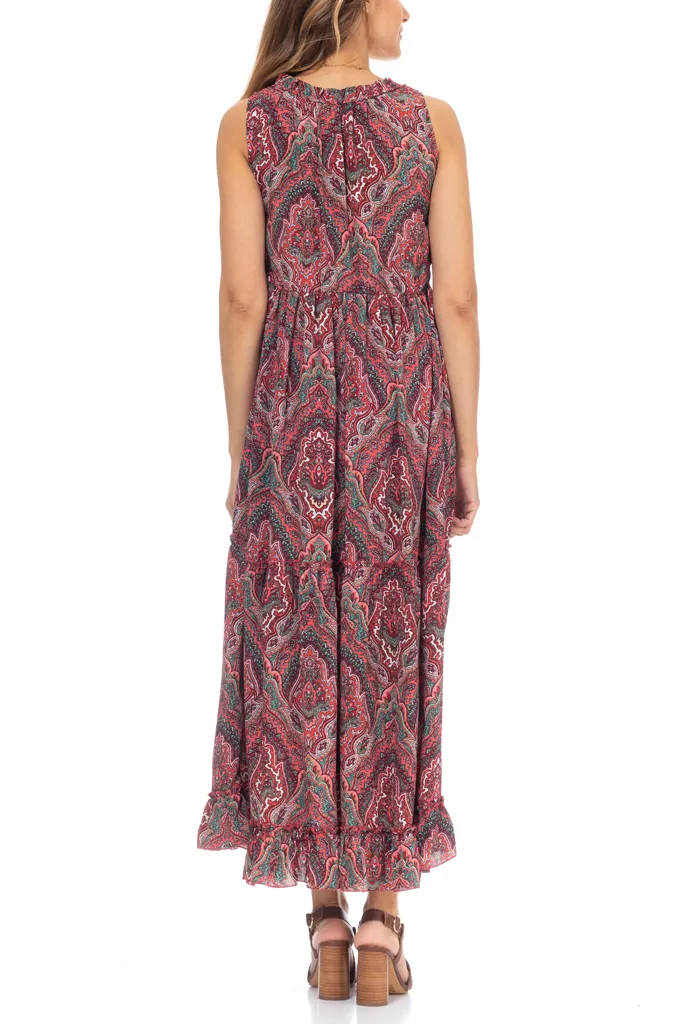 Capricia Purple Printed Sleeveless Dress