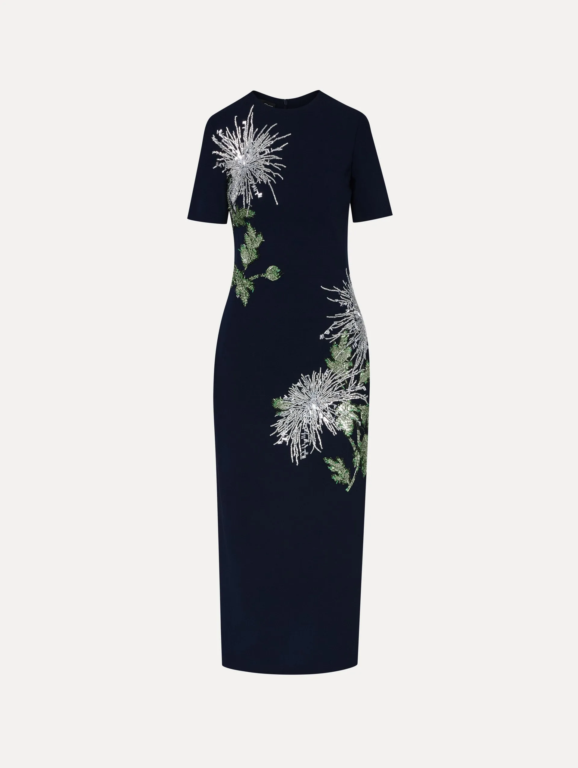 Dandelion Crystal Embroidered Pencil Dress