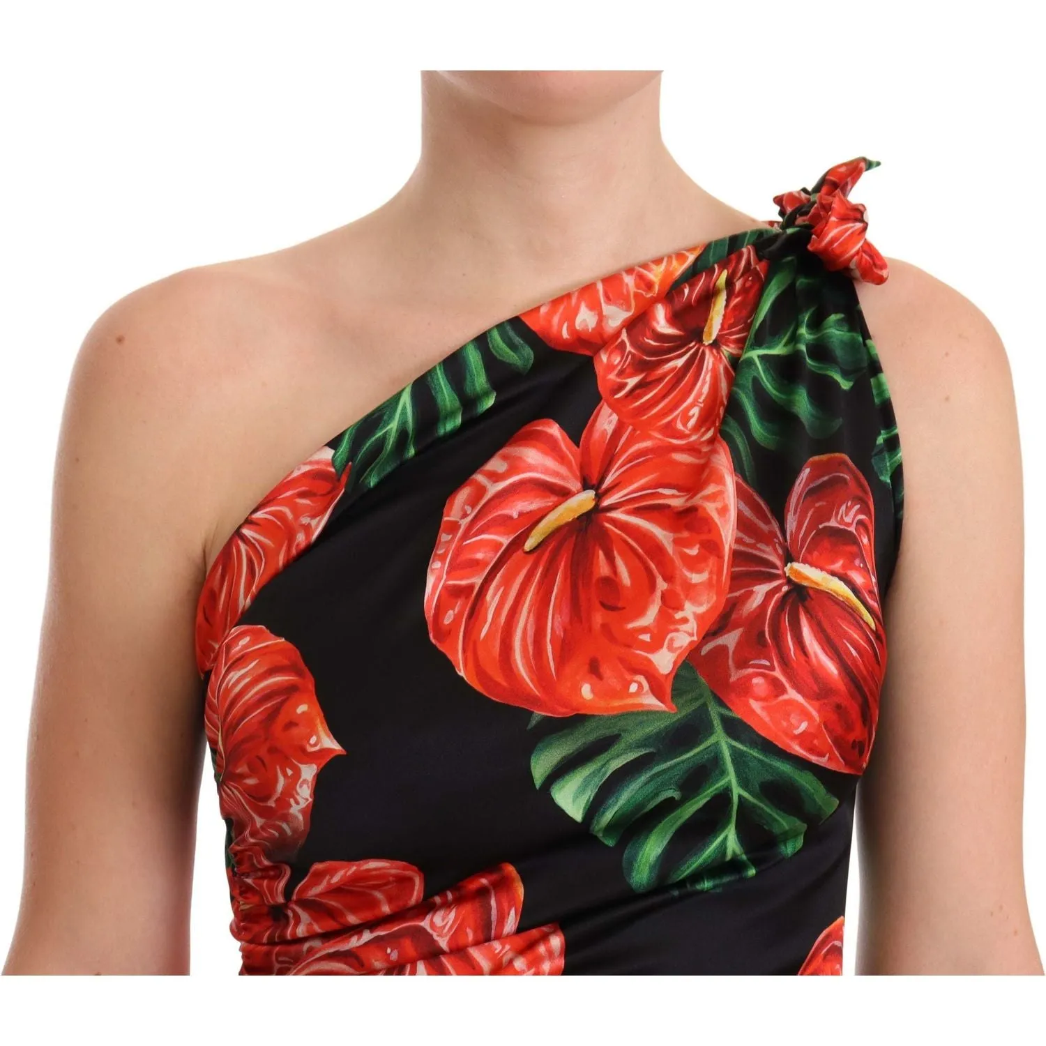 Dolce & Gabbana Elegant Floral Silk Draped Dress