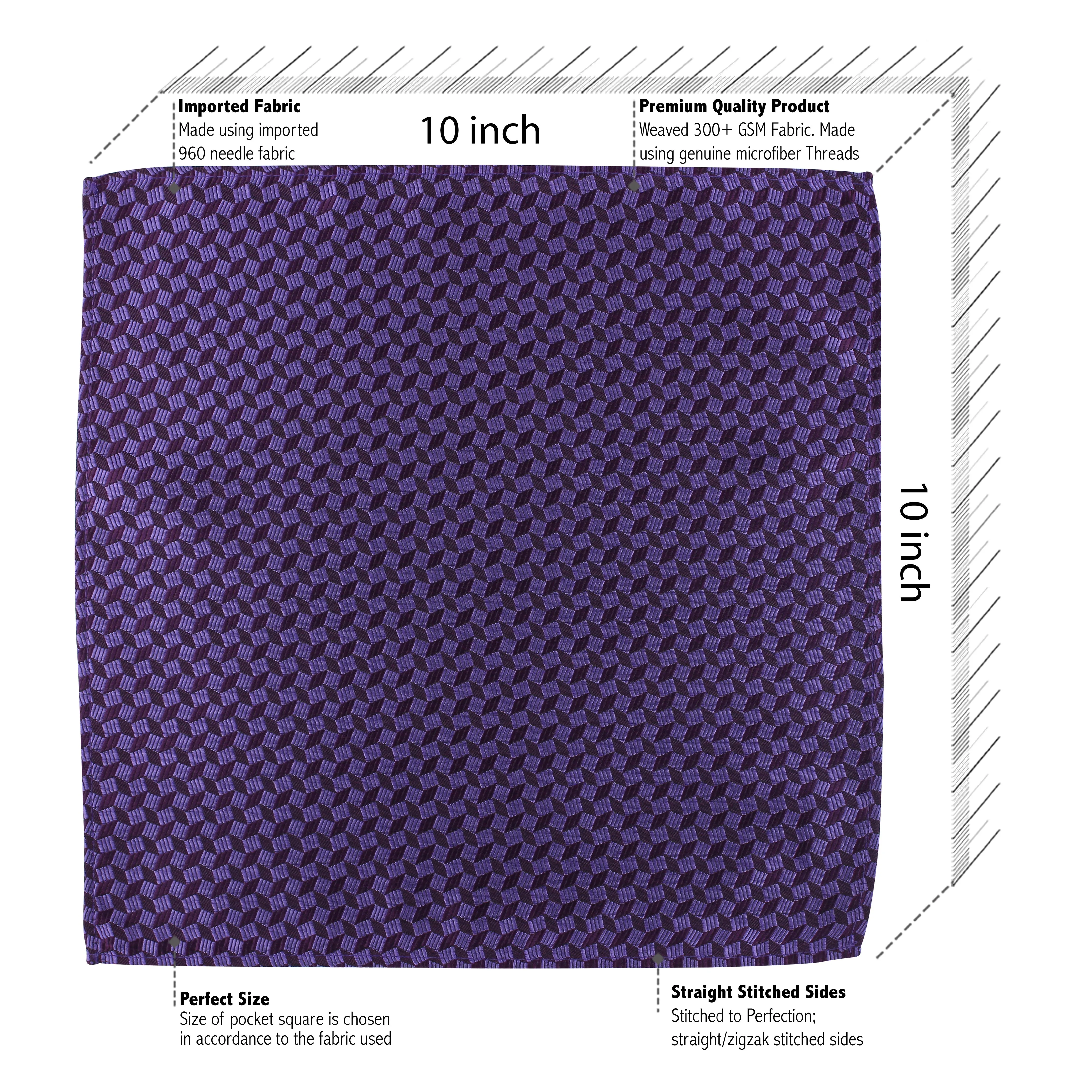 Kovove The Abstractzoid Purple Pocket Square For Men