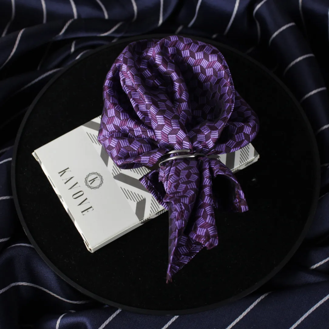 Kovove The Abstractzoid Purple Pocket Square For Men