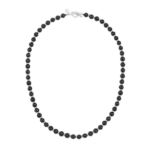 Men's Black Pearl Halo Necklace