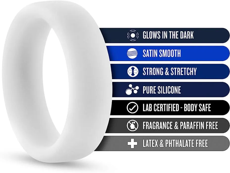 Performance Silicone ''Glo Pro'' Cock Ring -White