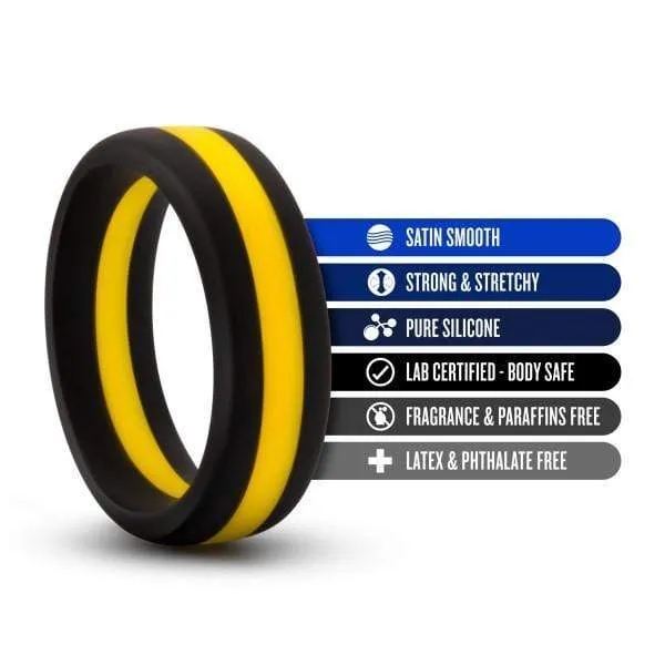 Performance Silicone Go Pro Cock Ring  - Black & Yellow