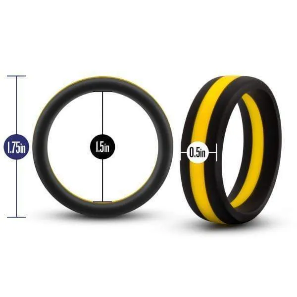 Performance Silicone Go Pro Cock Ring  - Black & Yellow