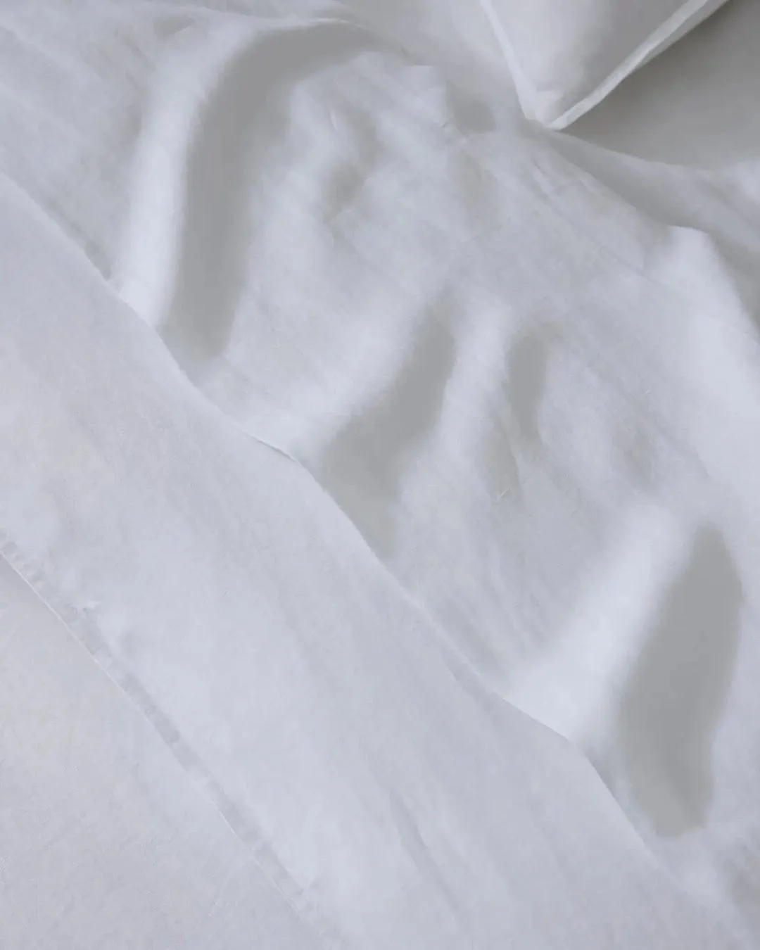 Ravello White Linen Flat Sheet Queen