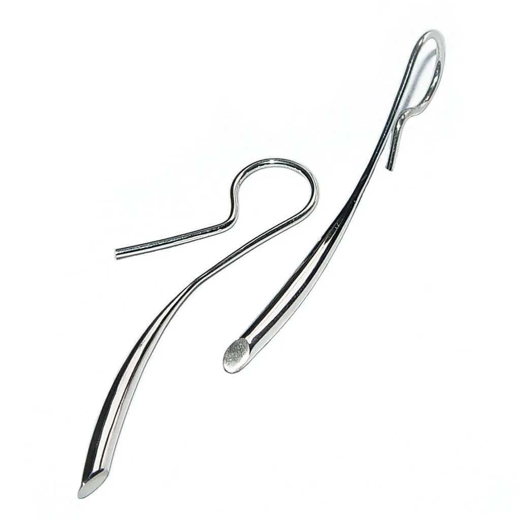 Short plain silver wiggly drop earrings