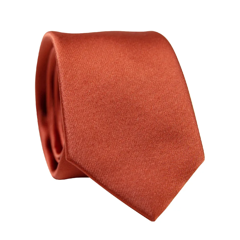 Solid Rust Satin Tie